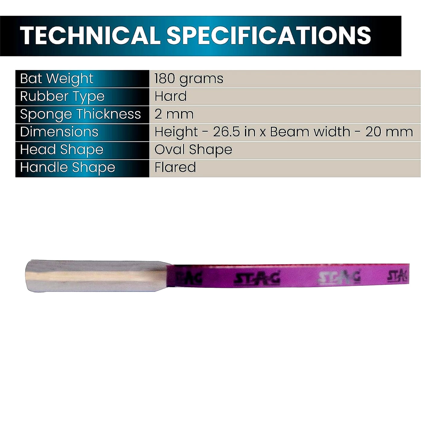 STAG ITTF Approved Rubber All Round Advanced Table Tennis Racket