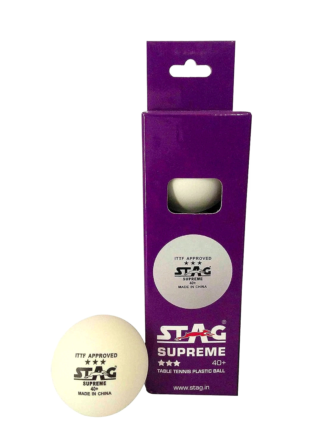 STAG 3 Star Supreme Table Tennis Plastic Ball Pack of 3