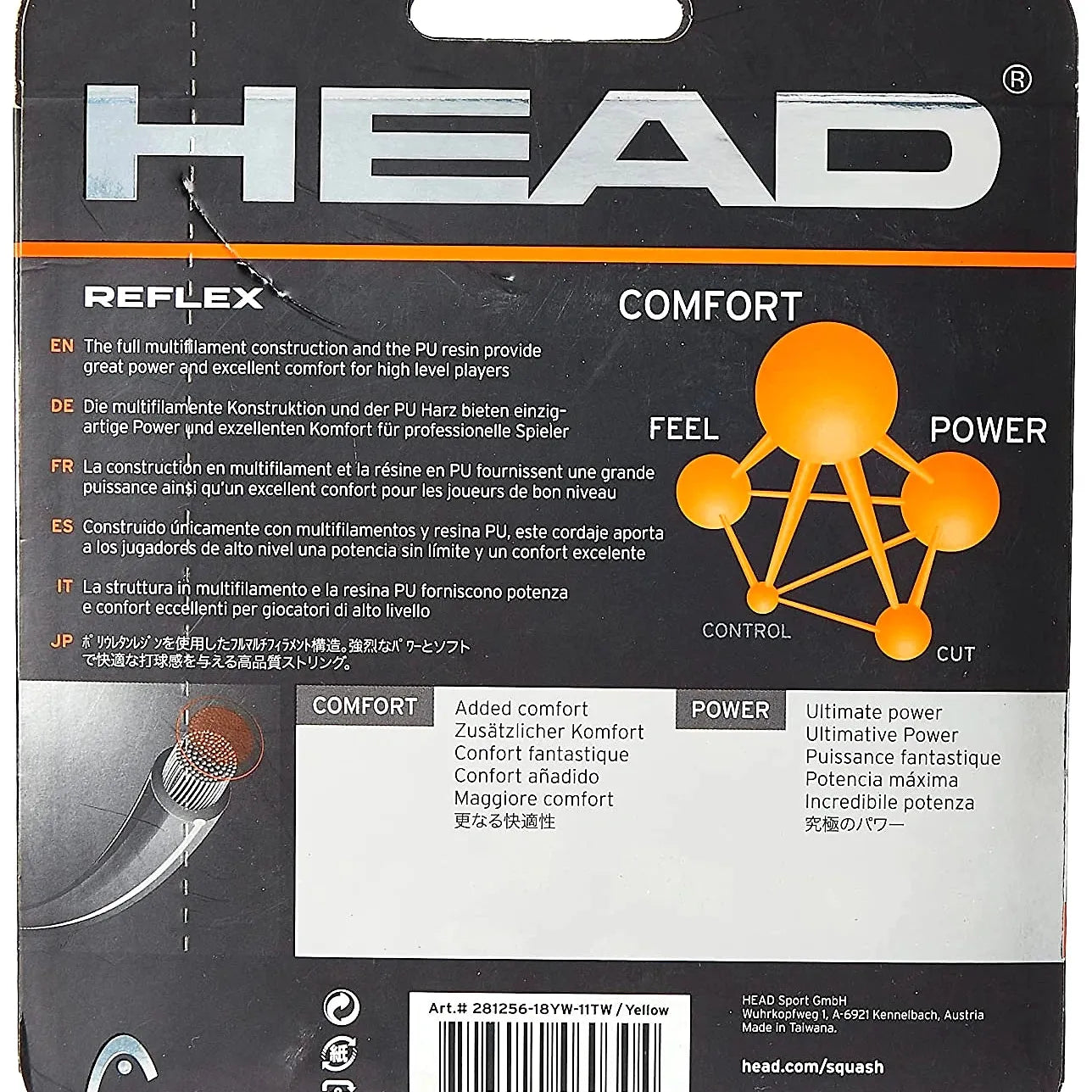 Head Reflex Squash String 18L