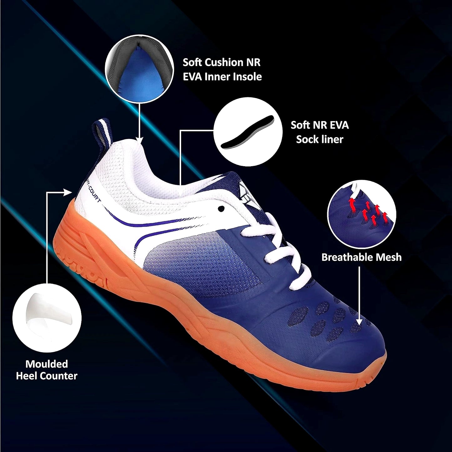 Nivia Hy-Court 2.0 Kids Badminton Shoes