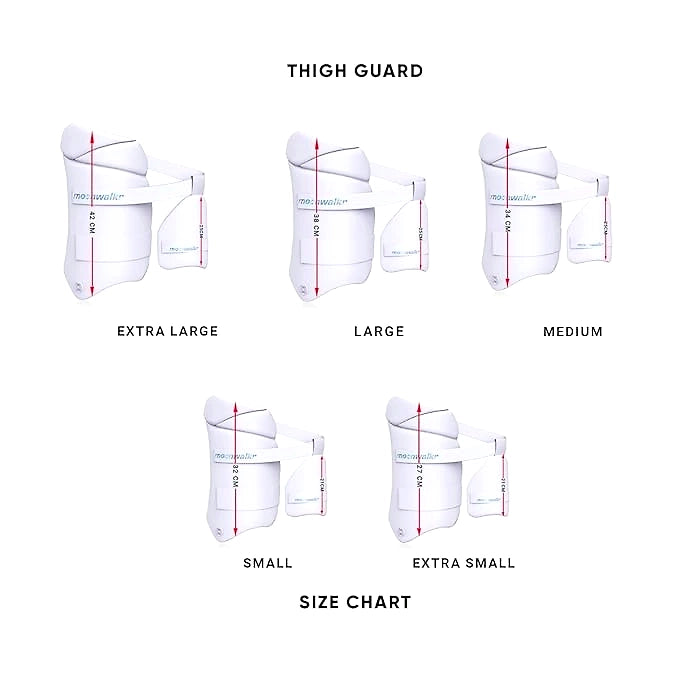 Moonwalkr 2.0 Cricket Batting Combo Thigh Guard Pad White