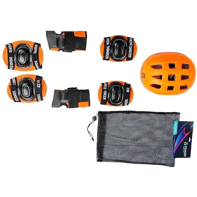 Yonker 4-in-1 Skating Protective Kit - Comprehensive Safety Gear for Skating, Including Knee, Elbow, Wrist Guards, and Helmet