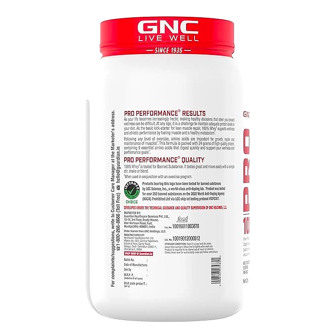 GNC Pro Performance 100% Whey Protein Powder