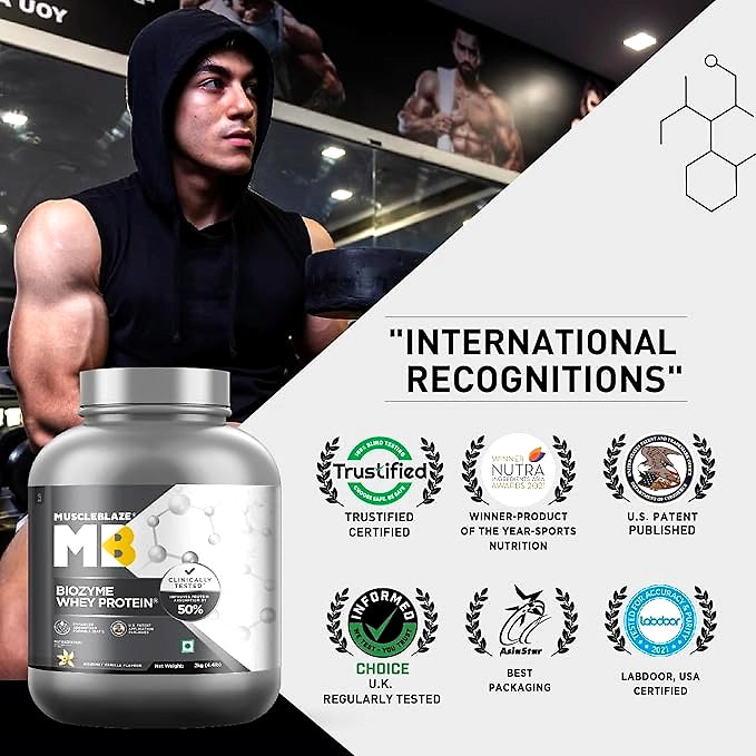 MuscleBlaze Biozyme Whey Protein (2 kg / 4.4 lb)