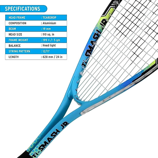 DSC Ti Junior Smash Aluminum Squash Racket: Lightweight and Powerful Racket for Young Squash Players Ages 12 and Up
