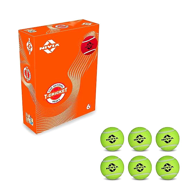 Nivia Heavy Tennis Ball Cricket Ball (Pack of 12)