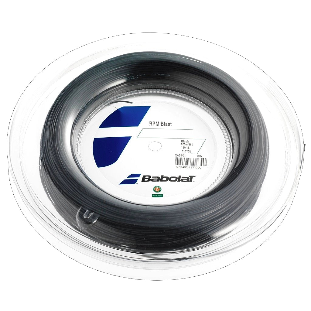 BABOLAT RPM BLAST LAWN TENNIS String (12M CUT FROM REEL): Black Monofilament Co-Polyester String for Maximum Spin and Control