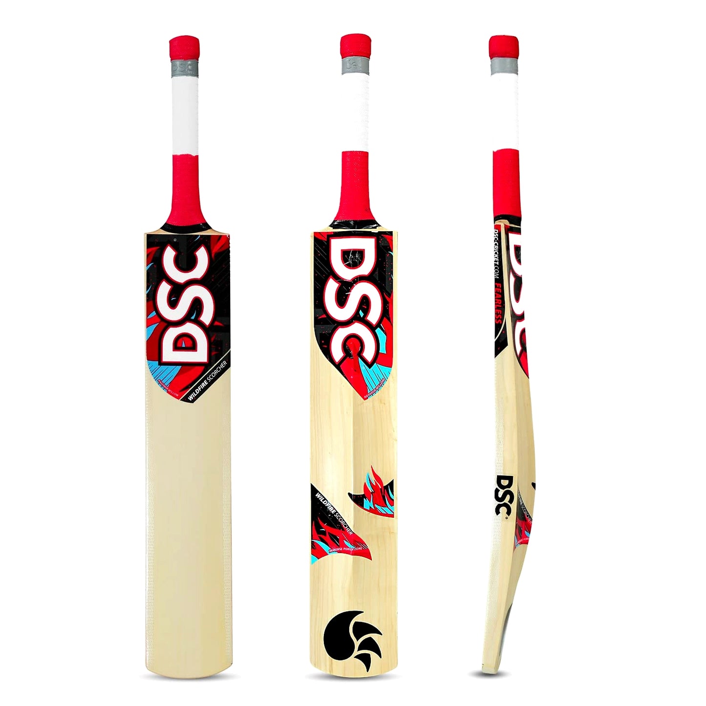 DSC Wildfire Scorcher Kashmir Willow Cricket Bat for Tennis Ball Cricket: Low Sweet Spot and Spine Profile for Powerful Shots