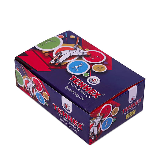 TENNEX Cricket Tennis Ball Yellow Heavy (Pack of 6 Balls)