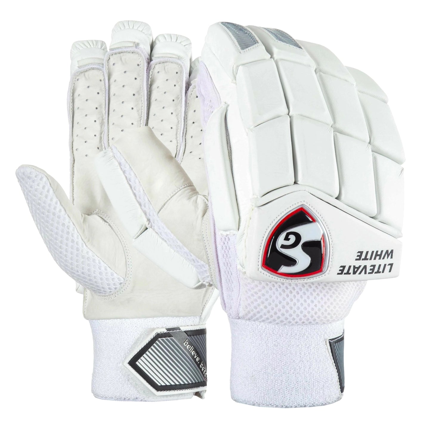Sg Cricket Litevate White Batting Gloves