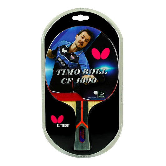 Butterfly Timo Boll CF 1000 Shakehand Ping Pong Paddle: Hybrid Wood and Carbon Fiber Table Tennis Bat for Enhanced Performance