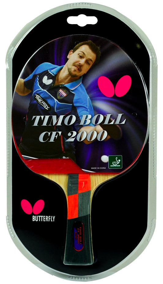 Butterfly Timo Boll CF 2000 Shakehand Ping Pong Paddle: High-Speed Table Tennis Bat for Novice to Intermediate Players