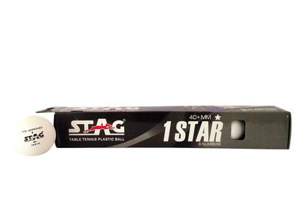 STAG One Star Plastic Table Tennis Ball (Pack of 6 - White)