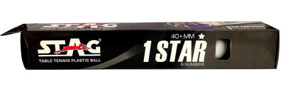 STAG One Star Plastic Table Tennis Ball (Pack of 6 - White)