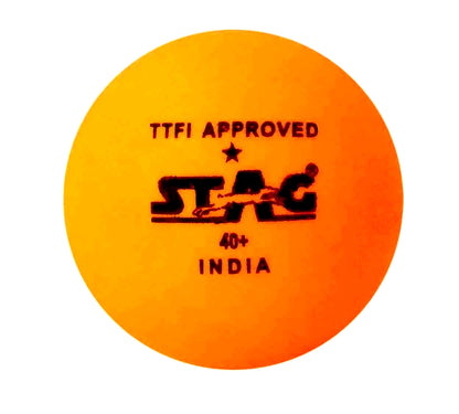 Stag One Star Plastic Table Tennis Ball, 40mm Pack of 6 (Orange)
