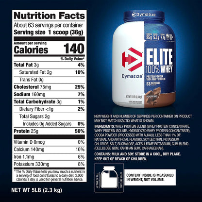 Dymatize Nutrition Elite Whey Protein Powder: Superior Blend of Whey Protein for Optimal Muscle Growth and Recovery