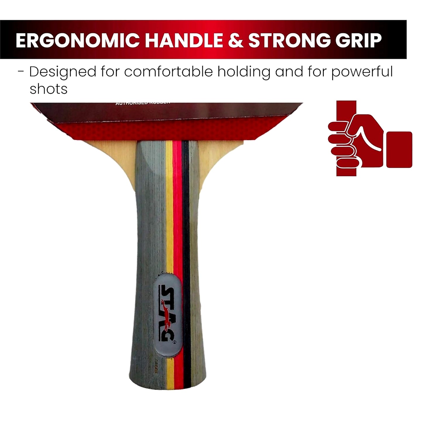 STAG Advanced ITTF Approved Rubber Ninja Fire Table Tennis Racket