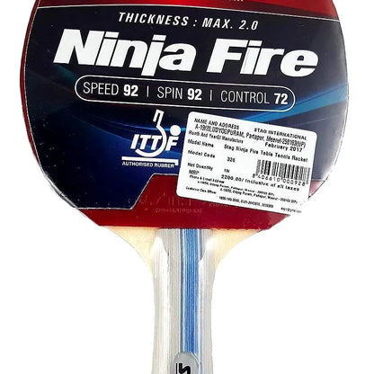 STAG Advanced ITTF Approved Rubber Ninja Fire Table Tennis Racket