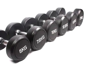 Rubber Coated Round Dumbbells