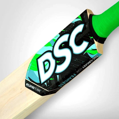 DSC Wildfire Flame Kashmir Willow Tennis Cricket Bat for Junior Players: Lightweight Bat with Enhanced Pick-Up