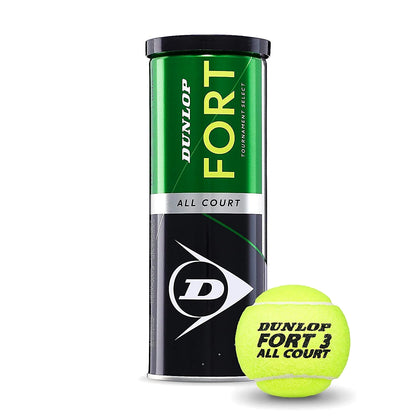 Dunlop Fort All Court Tennis Balls (Green) - 1 Can (3 Balls): The Preferred Choice of Professionals and Enthusiasts for Unmatched Performance on All Courts