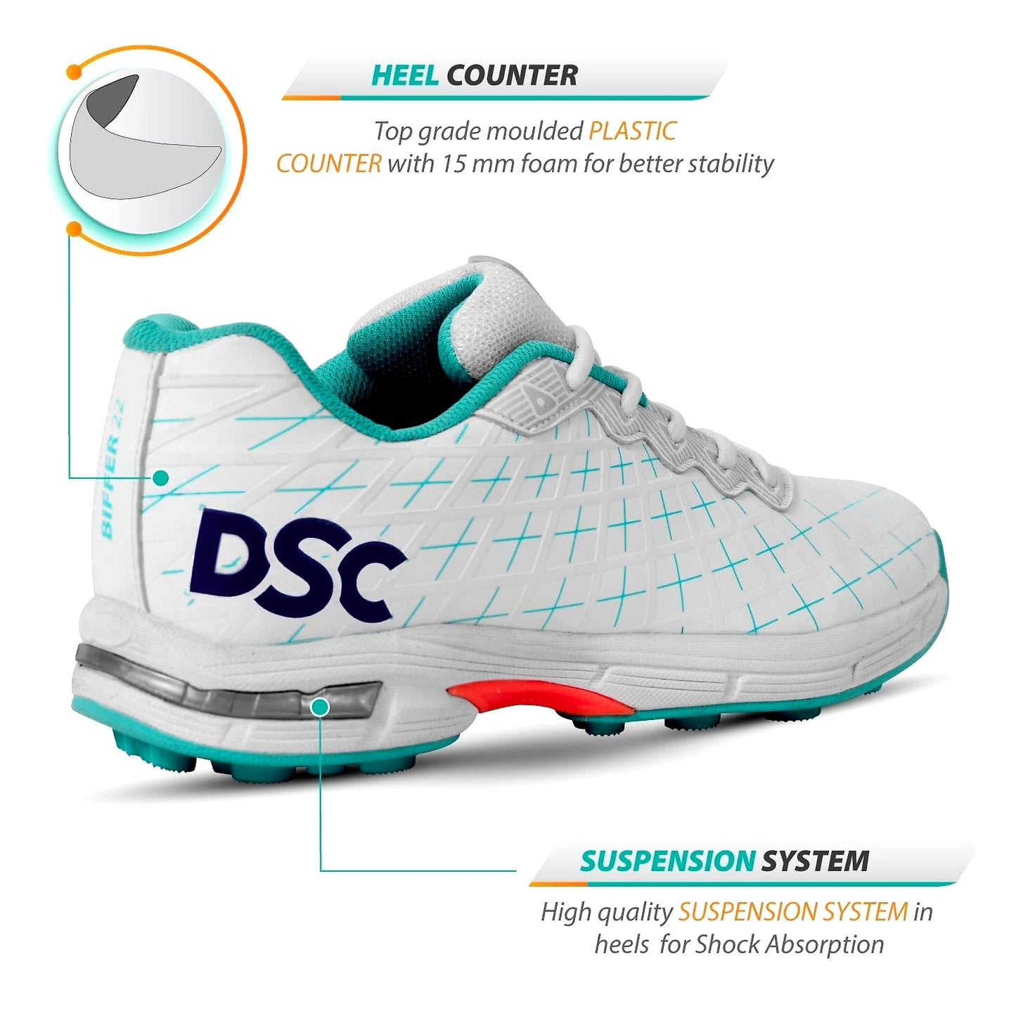 DSC Biffer 22 Cricket Shoes for Men: Comfortable and Stylish Athletic Shoes with Advanced Technology for Superior Performance
