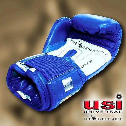 USI Universal The Unbeatable Lite Contest PU Boxing Gloves for Men & Women: Molded Foam Padding, Sweat-Wicking Lining, Elasticated Hook & Loop Closure System