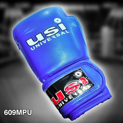 USI Universal The Unbeatable Lite Contest PU Boxing Gloves for Men & Women: Molded Foam Padding, Sweat-Wicking Lining, Elasticated Hook & Loop Closure System