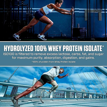 Dymatize Nutrition Iso 100 Hydrolyzed Whey Protein Isolate Powder: Rapidly Absorbing Protein for Muscle Building and Repair