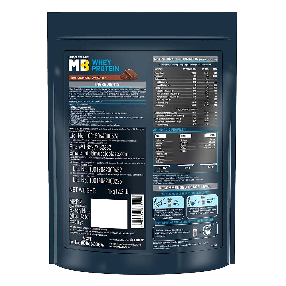 MuscleBlaze 100% Whey Protein Supplement Powder